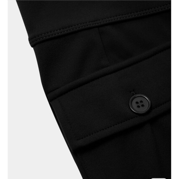 Halara High Waisted Button Flare Casual Cargo Pants  Sz 3XL Womens Black Side Fl - Picture 7 of 10